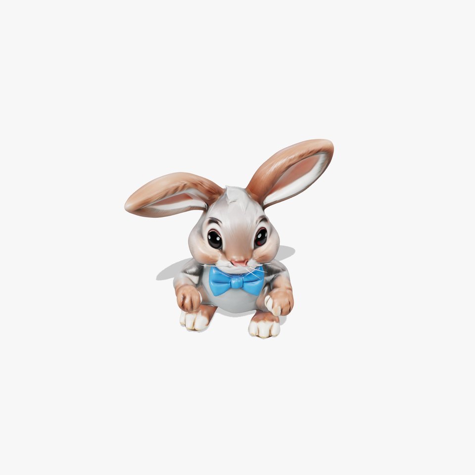 Animated Bunny with Bow Tie Model Pack viewer poster