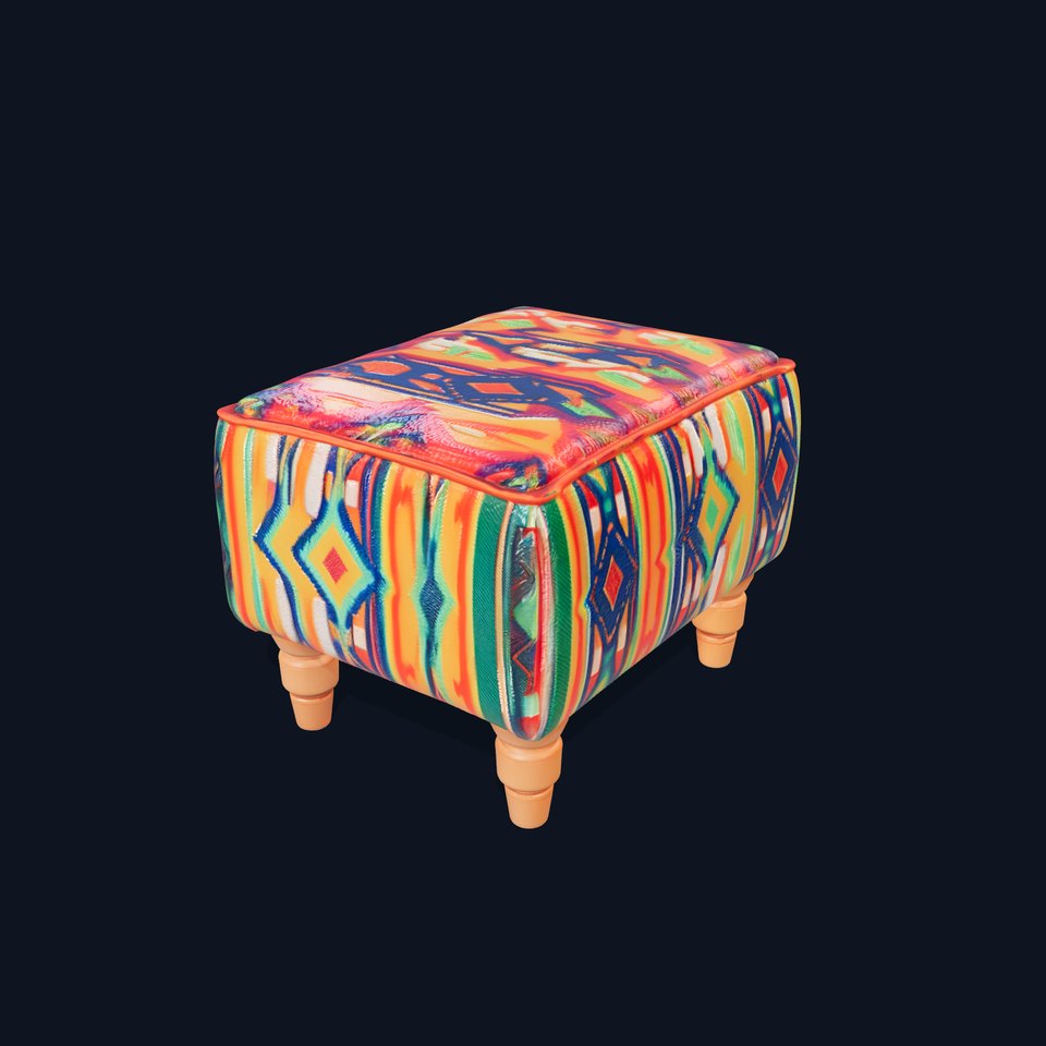 Colorful Ottoman Model Pack with PBR Textures viewer poster