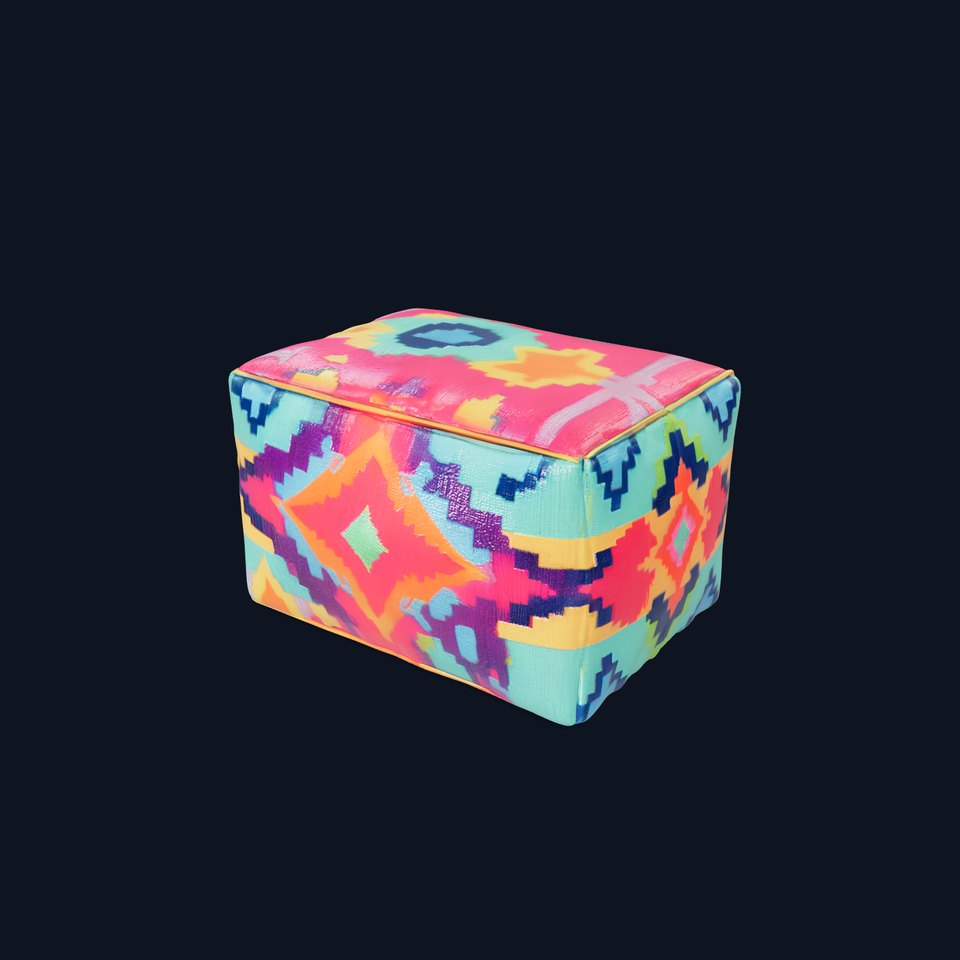 Colorful Ottoman Model Pack with Geometric Patterns viewer poster