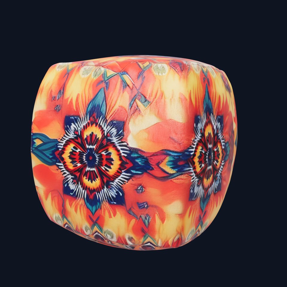 Colorful Patterned Ottoman Model Pack viewer poster