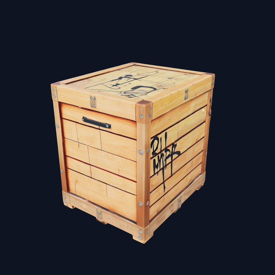 Urban Wooden Crate Model Pack with Graffiti viewer poster