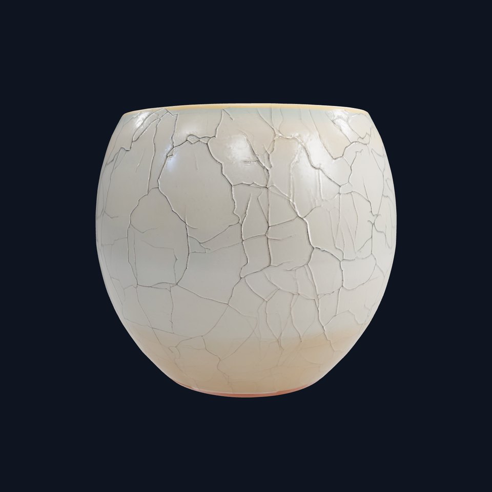Elegant Ceramic Vase Model Pack with Crackle Finish viewer poster