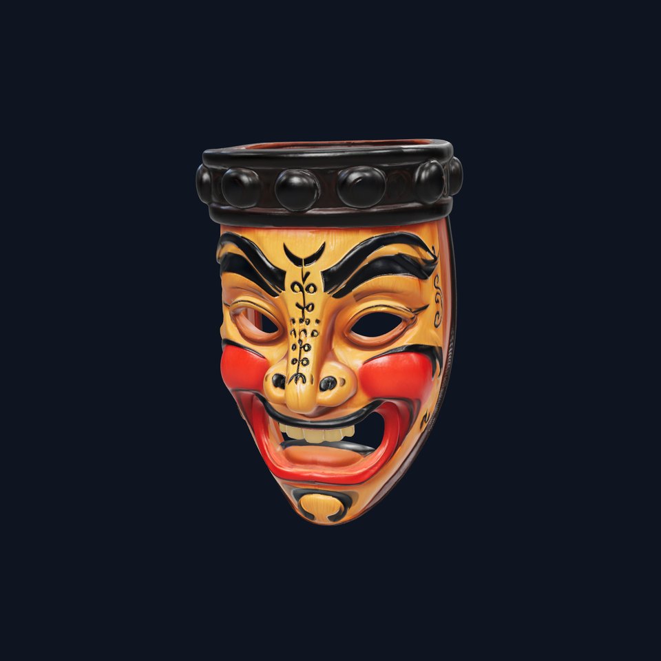 Traditional Wooden Mask Model Pack with Detailed Textures viewer poster