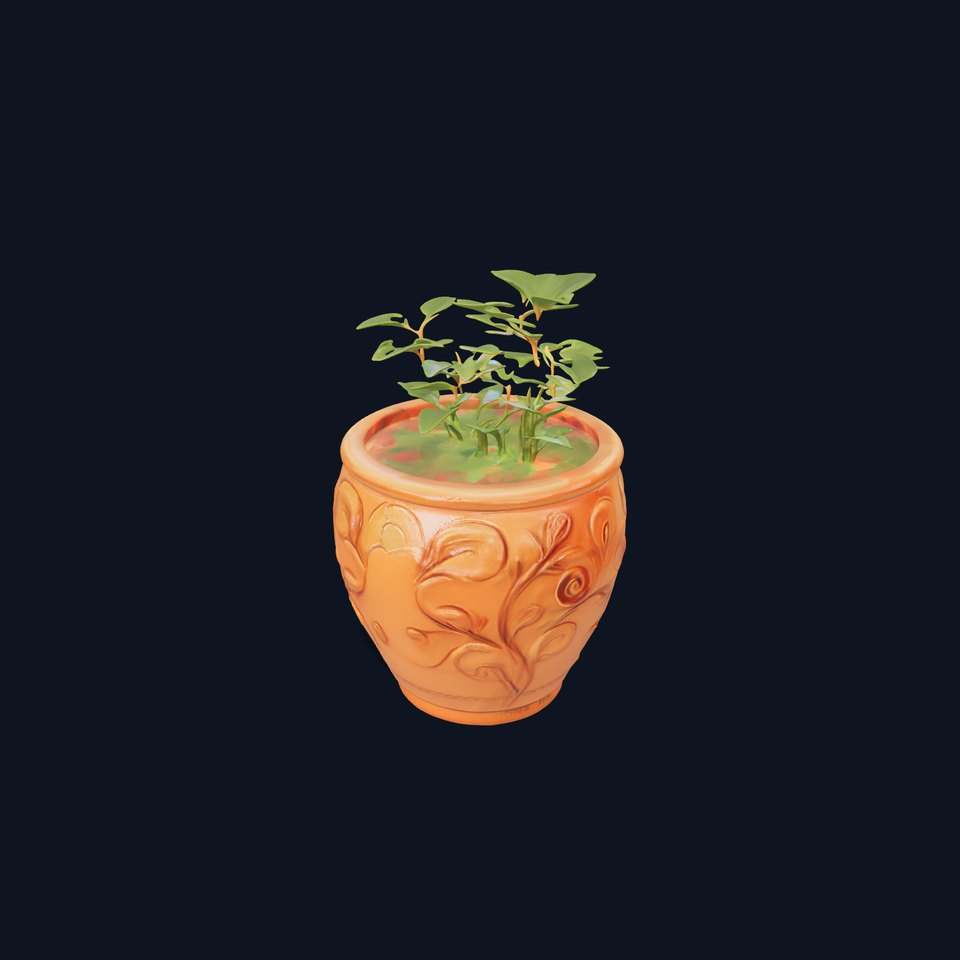 Decorative Plant Pot with Foliage Model Pack viewer poster