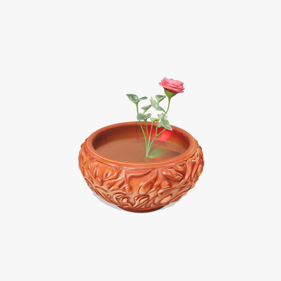 Decorative Flower Pot with Rose Model Pack viewer poster