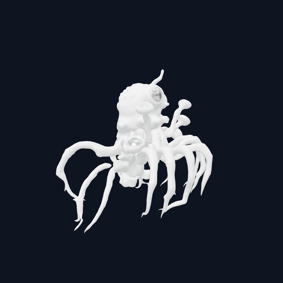 Alien Cephalopod Creature model pack with detailed tentacles and textures viewer poster
