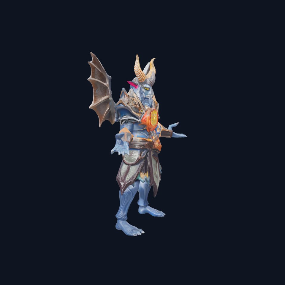 Eldritch Demon Lord D Character Model with Armor and Wings viewer poster