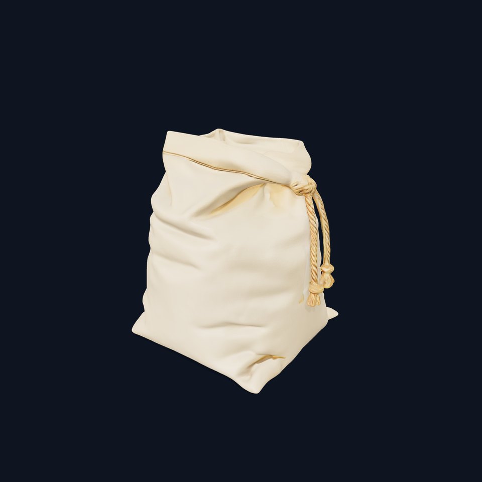 Canvas Drawstring Bag D Model Pack viewer poster