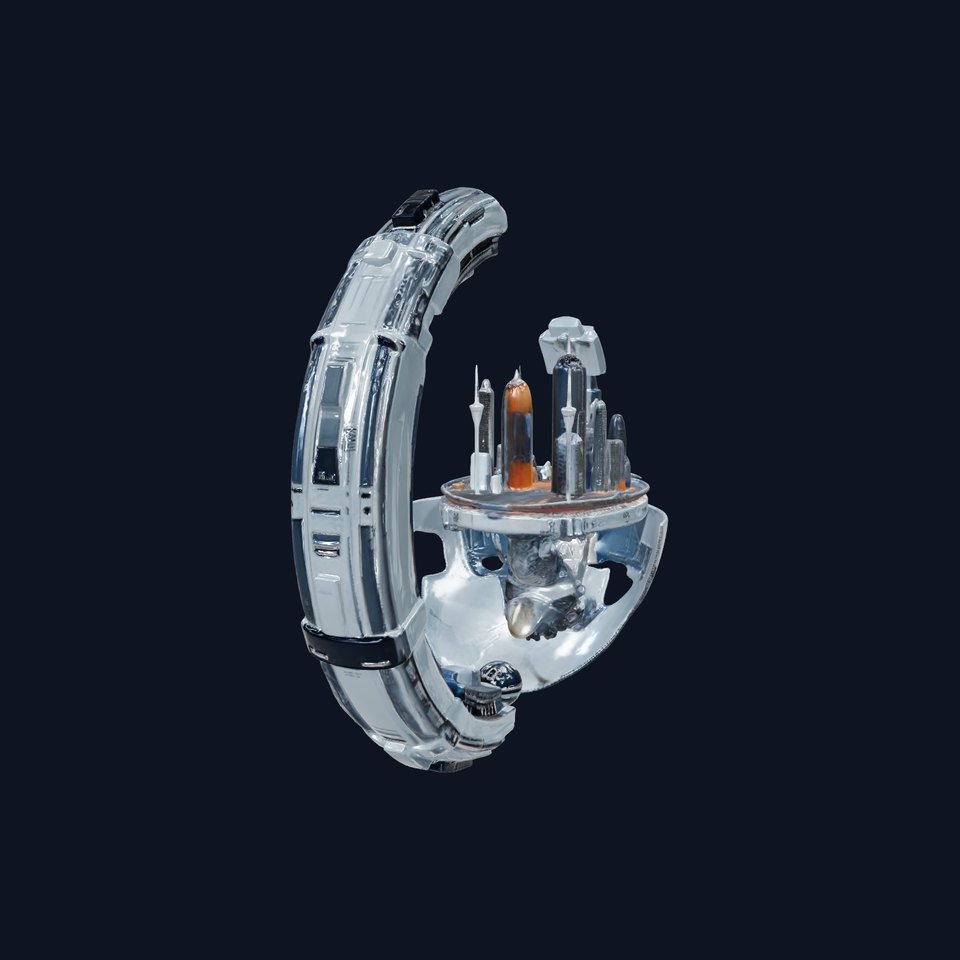 Futuristic City Globe Model Pack with Floating Architecture viewer poster