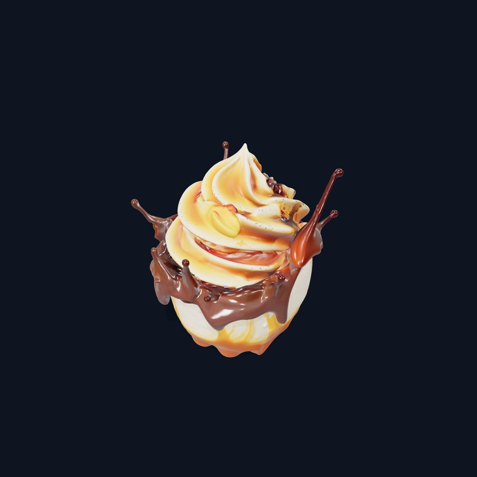 Delicious Swirl Chocolate Ice Cream with Splash Model Pack viewer poster