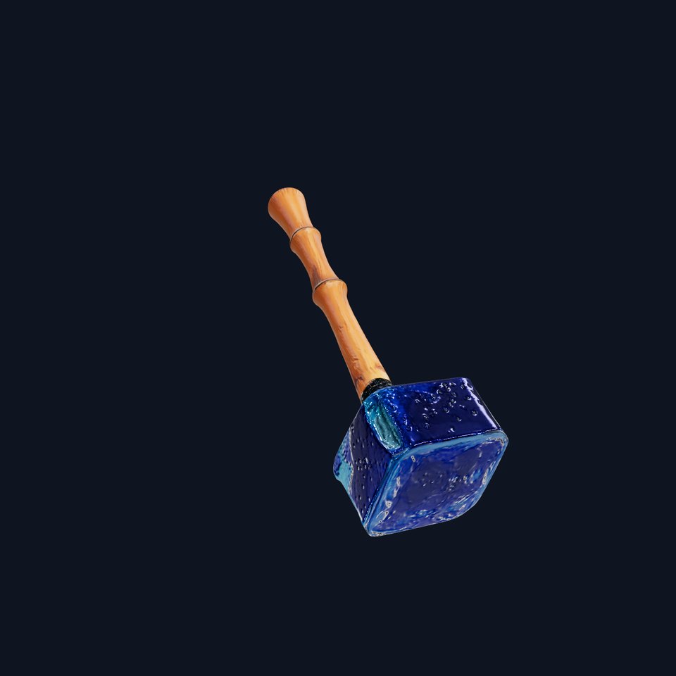 Crystal Hammer and Wooden Handle D Model Pack viewer poster