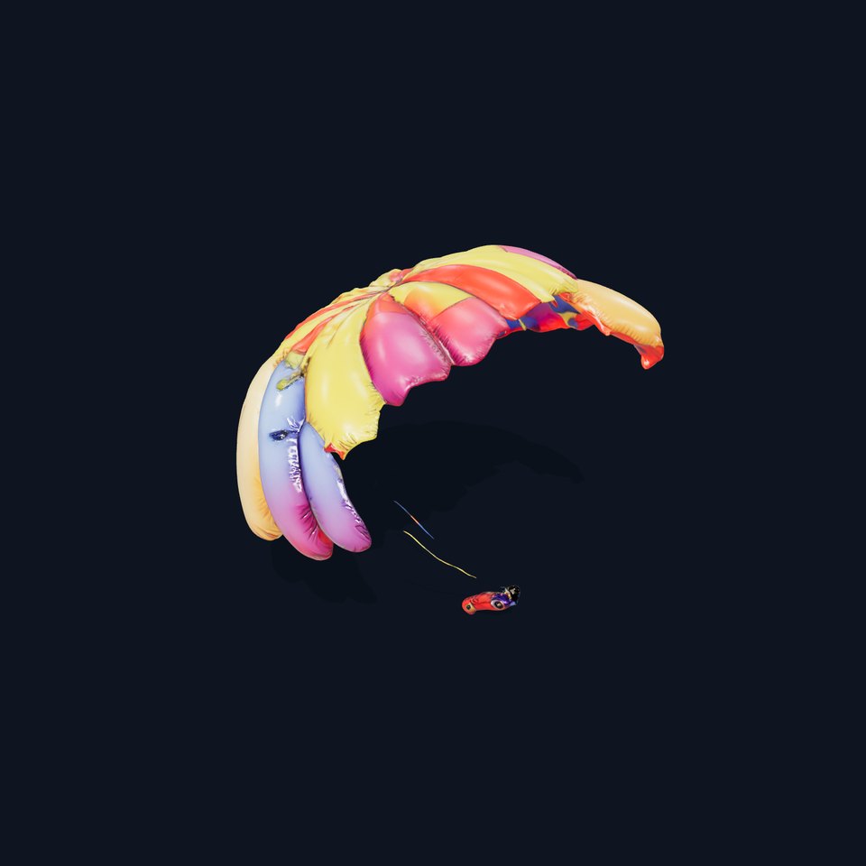 Colorful Parachute with Person Model Pack viewer poster