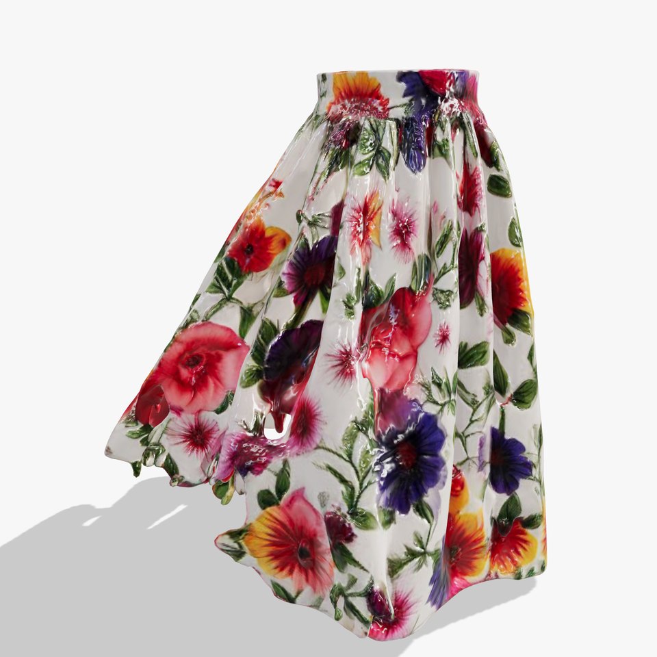 Floral Print Skirt D Model Pack viewer poster