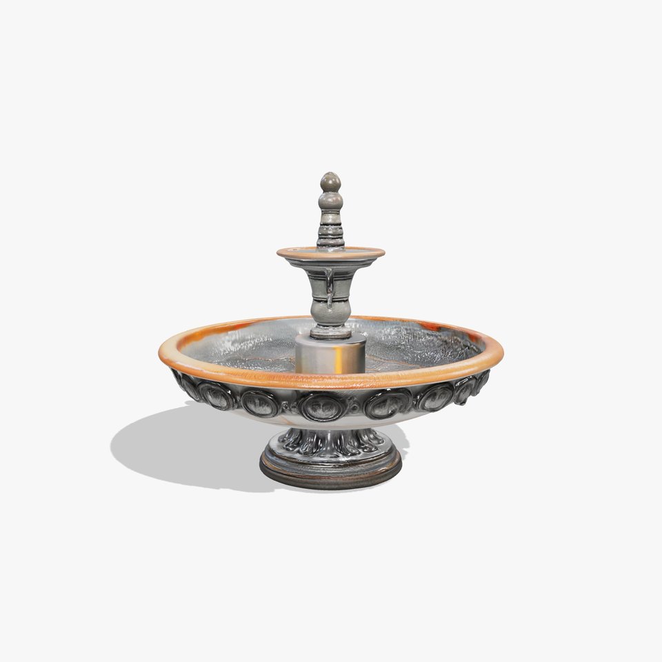 Ornate Garden Fountain Model Pack viewer poster