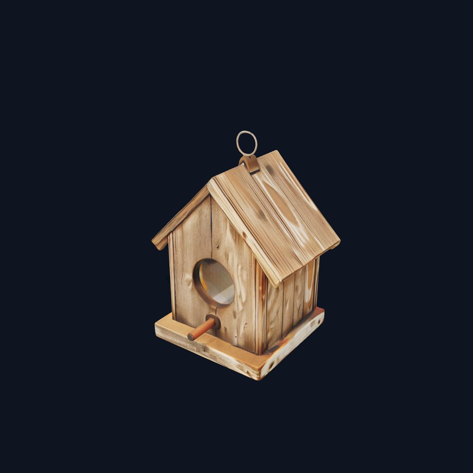 Rustic Wooden Birdhouse D Model Pack viewer poster