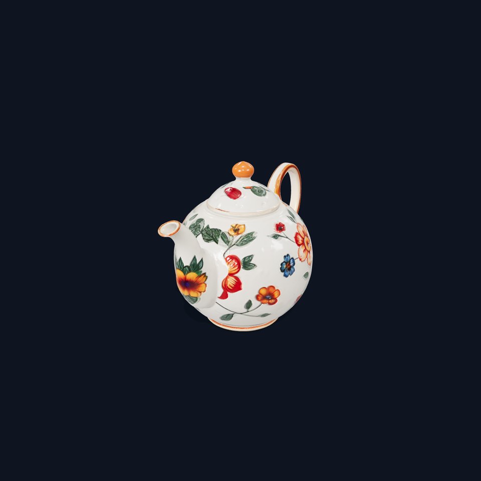 Decorative Floral Teapot Model Pack