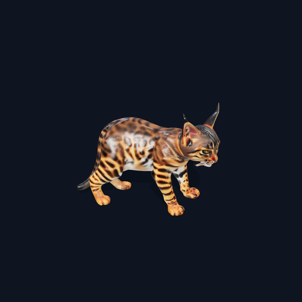 Realistic Spotted Bengal Cat Model Pack viewer poster