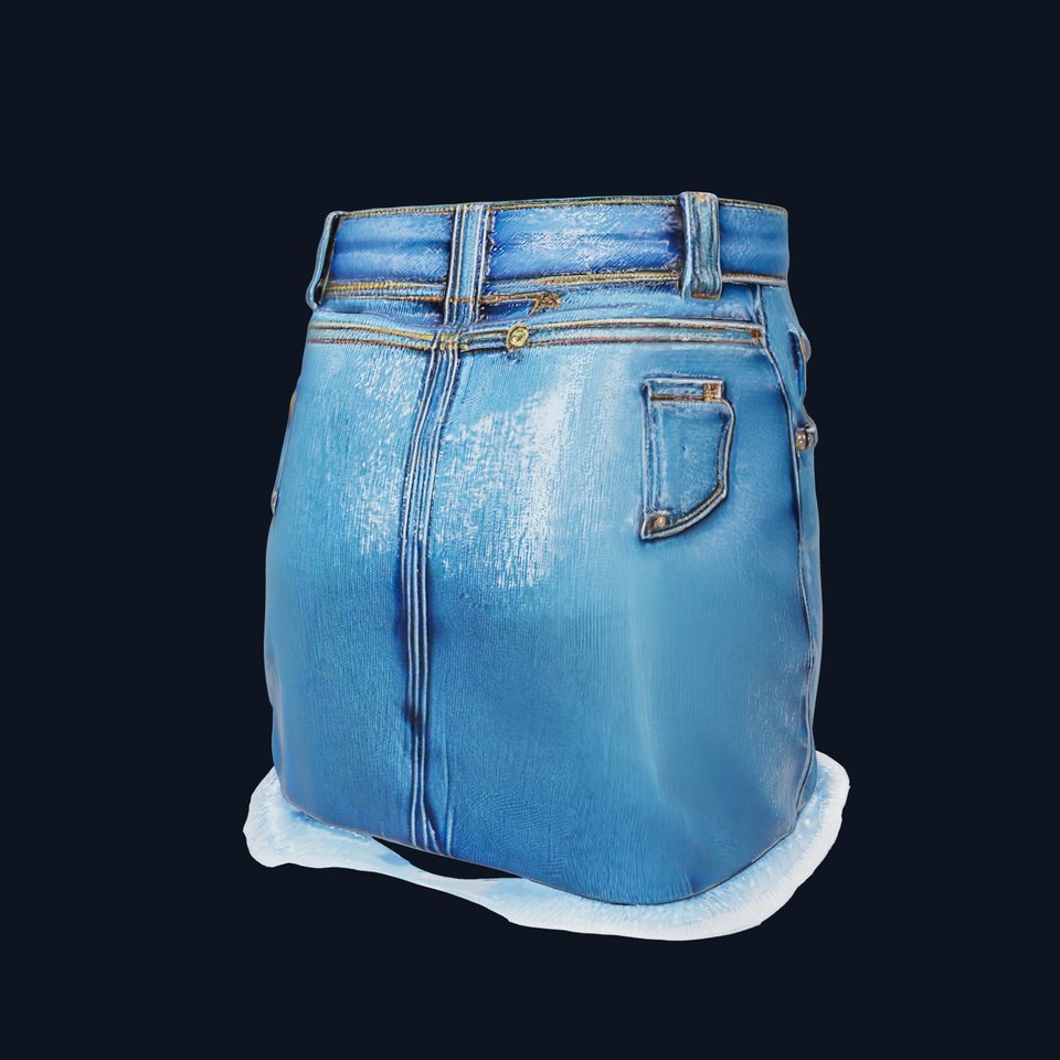 Detailed Denim Skirt D Model Pack viewer poster