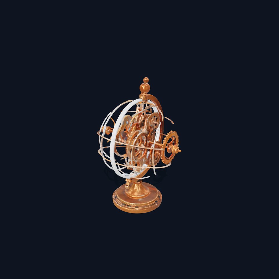 Steampunk Globe Gear Puzzle Model Pack viewer poster