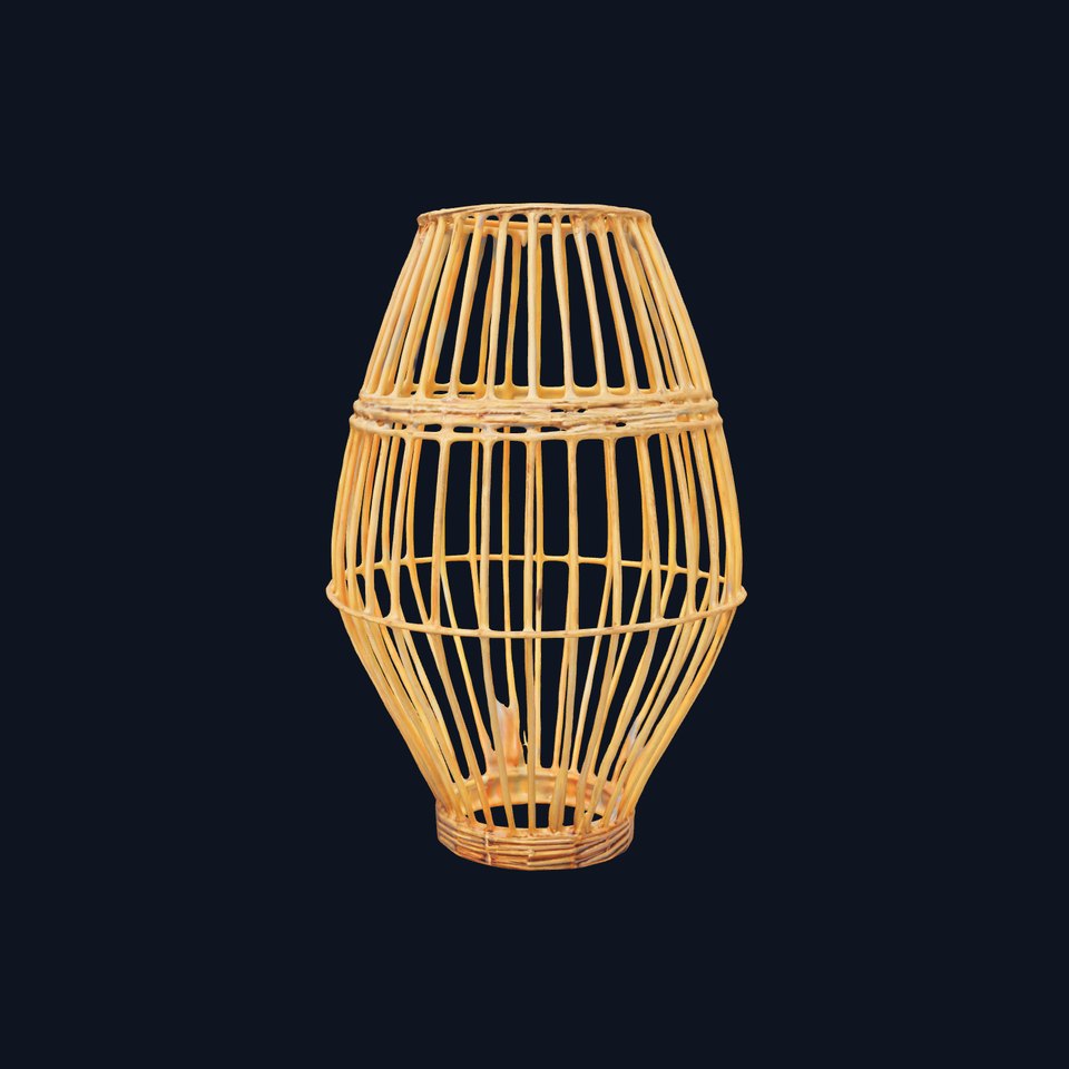 Elegant Woven Basket Lamp D Model Pack viewer poster