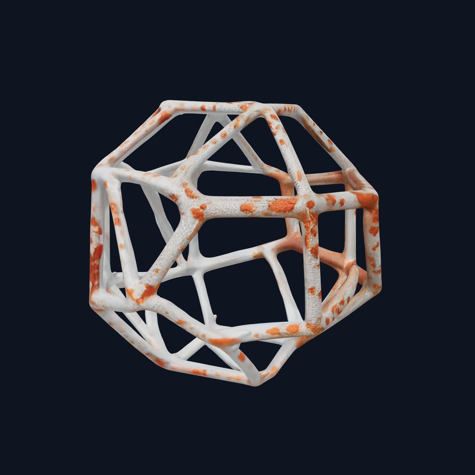 Geometric Wireframe Model Pack with Rusty Texture viewer poster