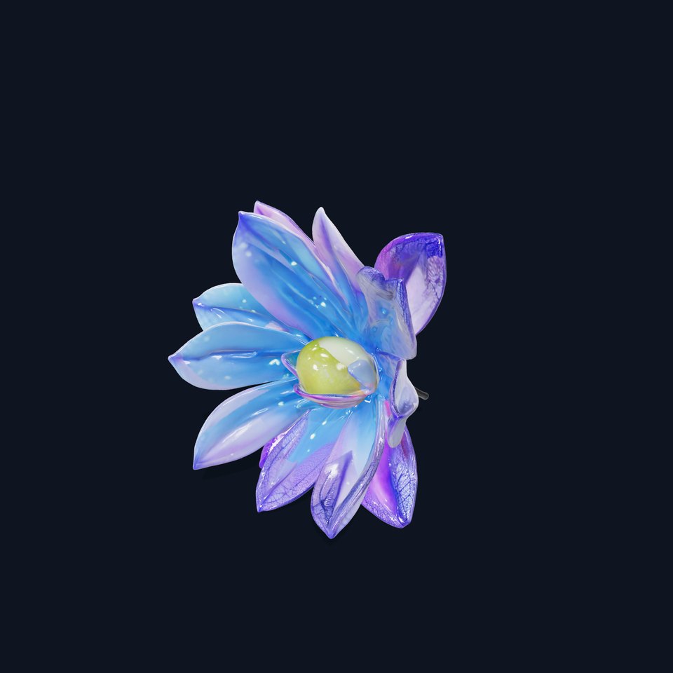 Vibrant Blue Flower Petal Model Pack viewer poster