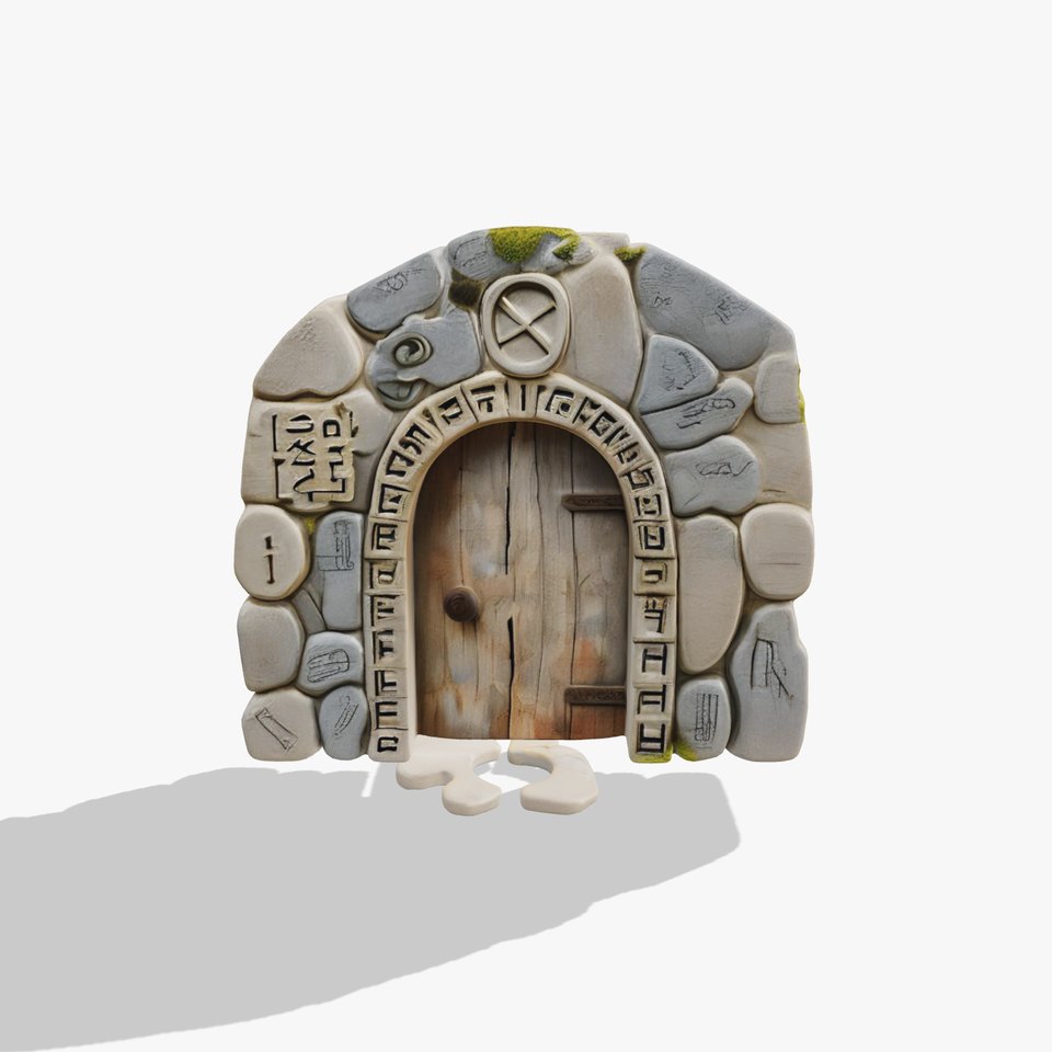 Ancient Stone Doorway Model Pack with Intricate Rune Details viewer poster