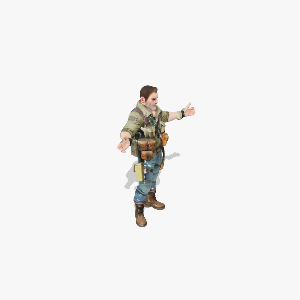 Military Tactical Soldier Rigged and Animated D Model viewer poster