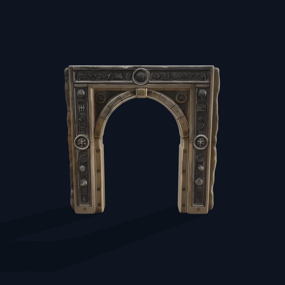Ancient Stone Archway with Intricate Carvings Model Pack viewer poster