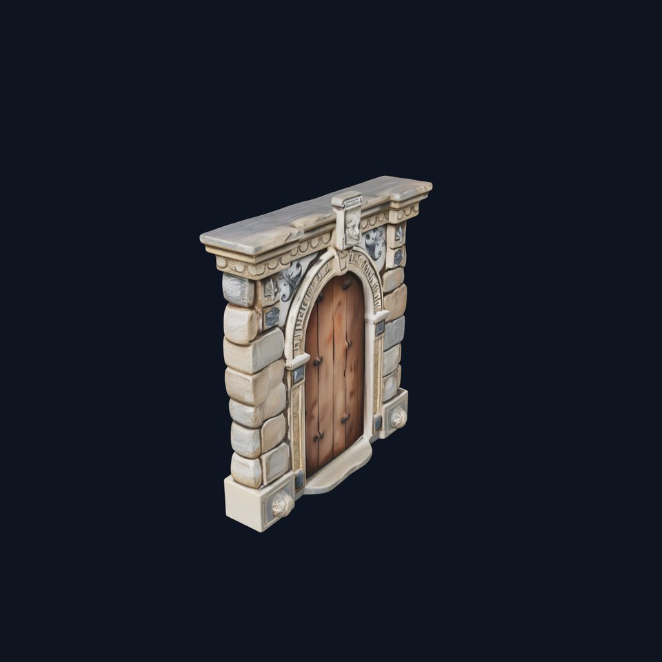 Gothic Stone Archway Door Model Pack viewer poster