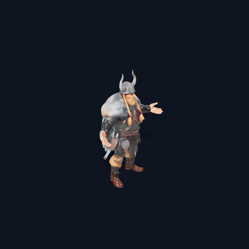 Viking Warrior Rigged and Animated D Model for Games and VR viewer poster