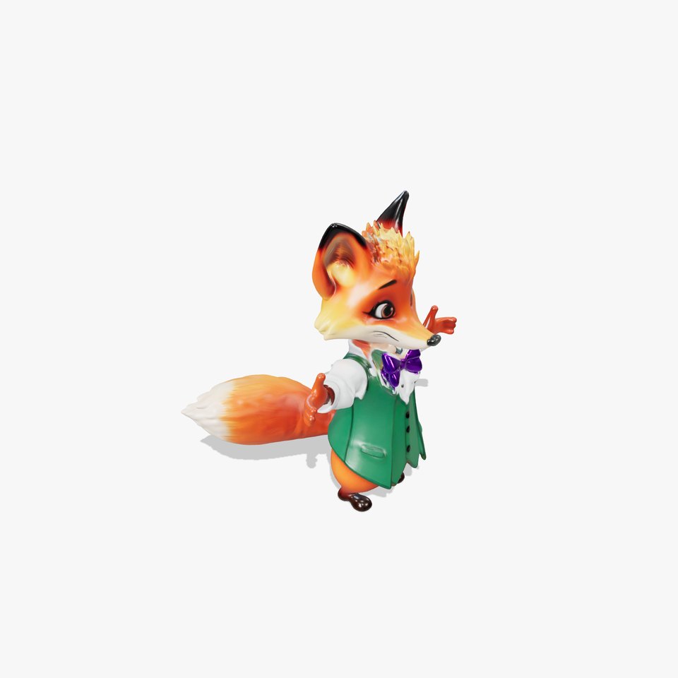 Charming Fox Butler Character Model Rigged and Animated viewer poster