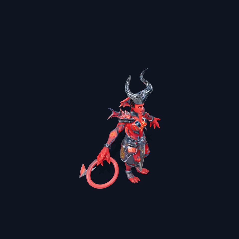 Demonic Warrior with Horns  Rigged and Animated D Character Model viewer poster