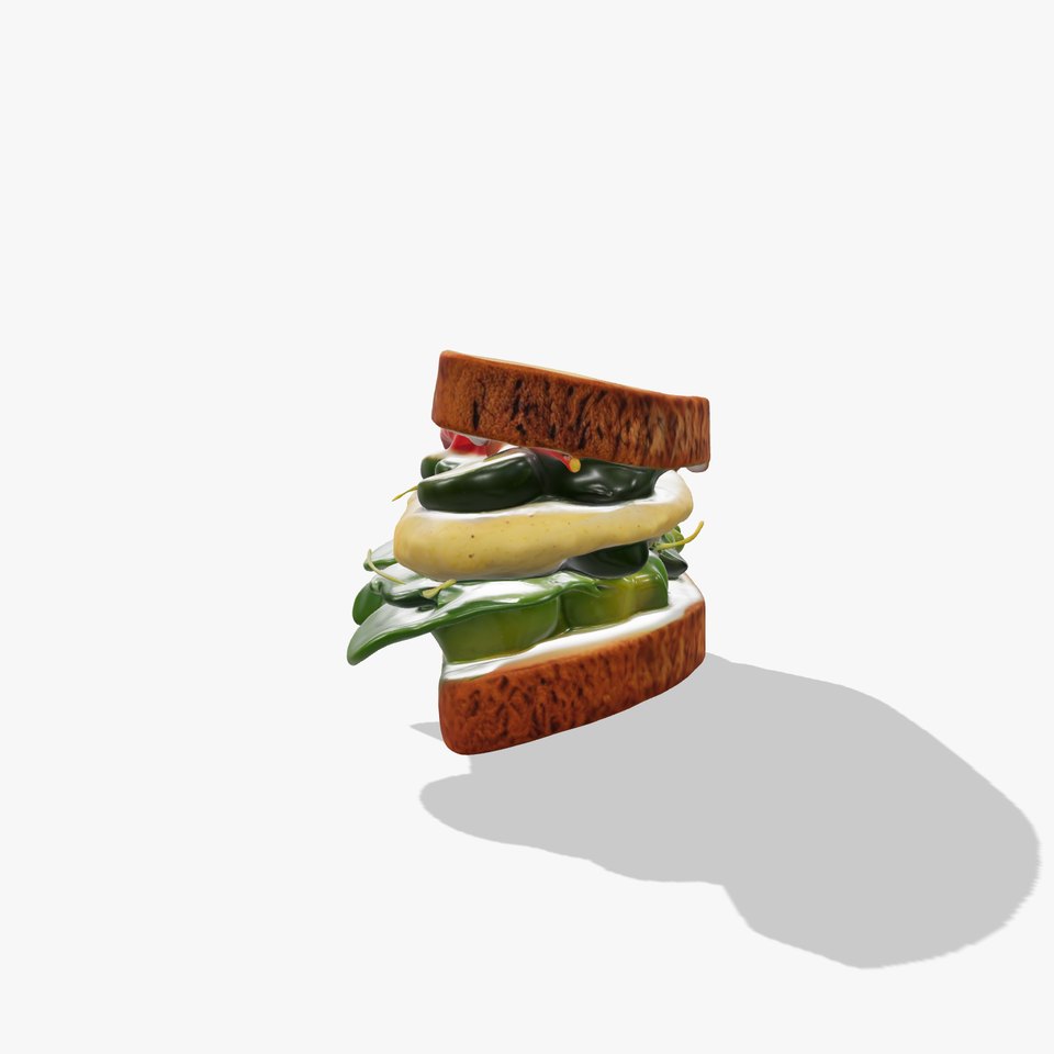 Vegetable Sandwich D Model Pack for Render and Game Design viewer poster