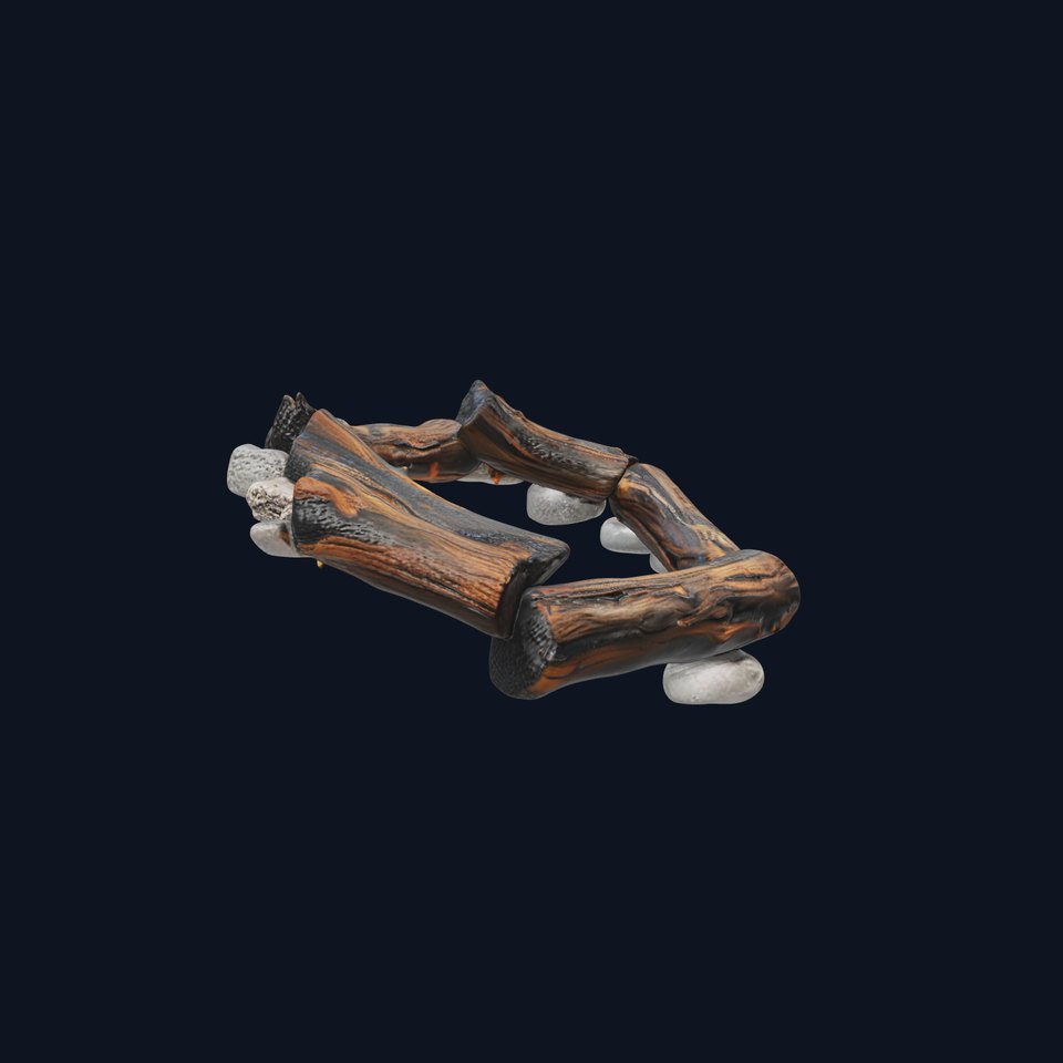 Realistic Campfire Model Pack with Detailed Logs and Stones viewer poster