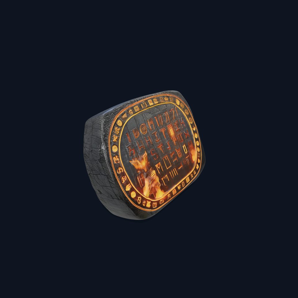 Ancient Rune Stone with Glowing Symbols Model Pack viewer poster