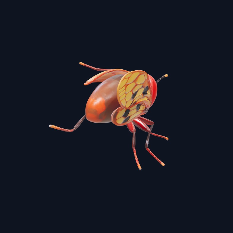 Stylized Beetle Insect Model Pack with Vivid Wings viewer poster