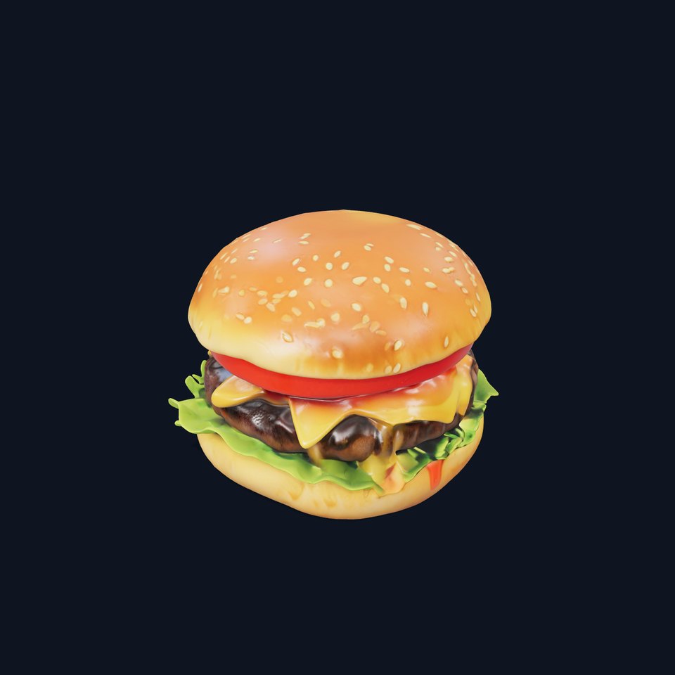 Deluxe Cheeseburger Model Pack for Rendering and Games viewer poster