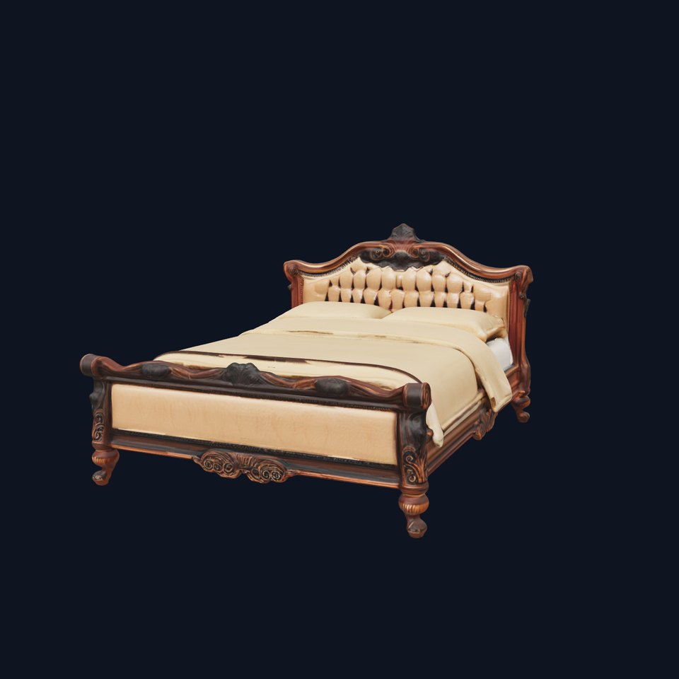Classic Carved Bed Model Pack with Padded Headboard viewer poster