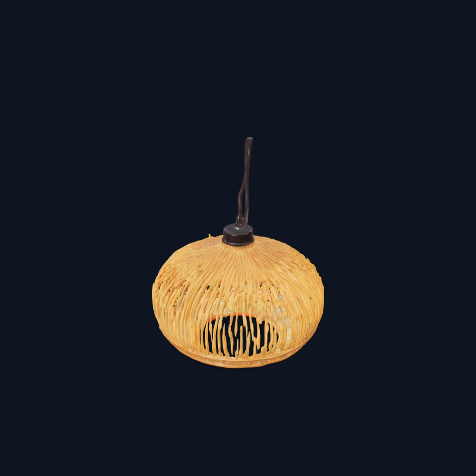 Wicker Pendant Lamp Model Pack for Interior Design