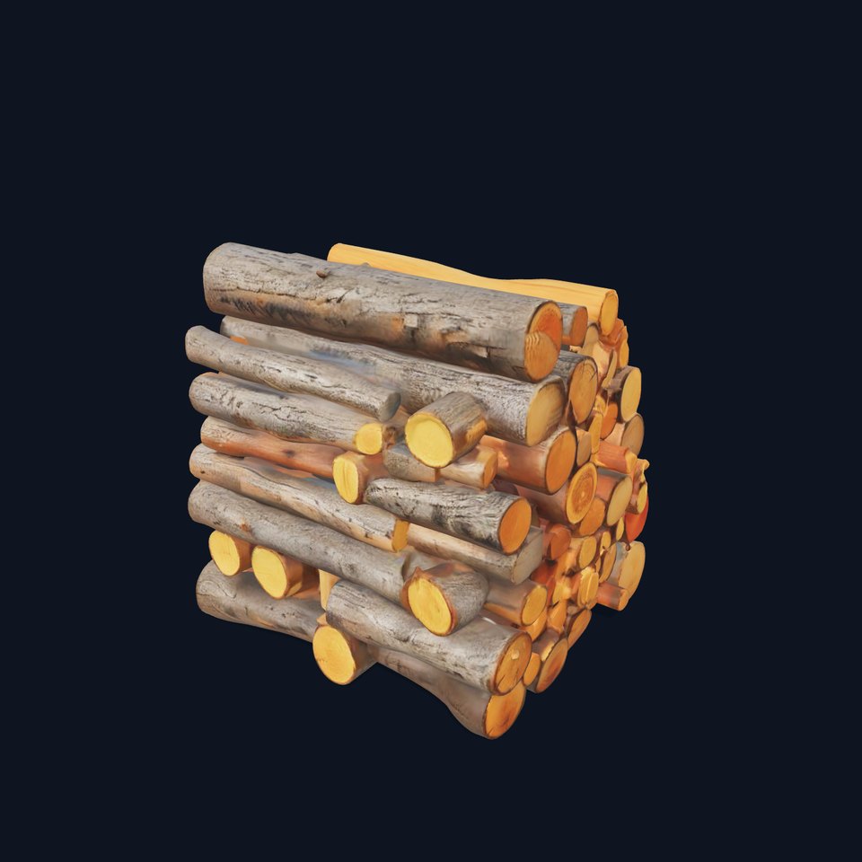 Realistic Firewood Logs Stack Model Pack for D Environments