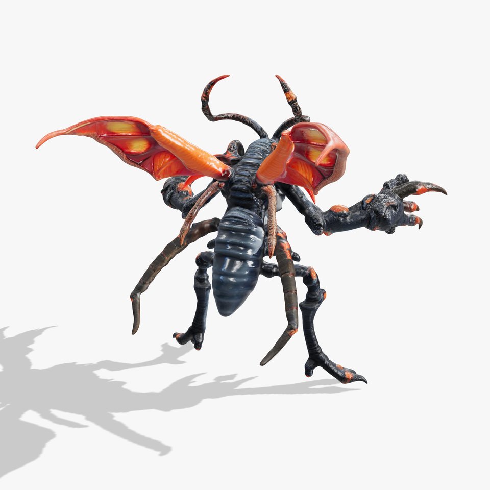Alien Insectoid Warrior Rigged and Animated Character Model viewer poster