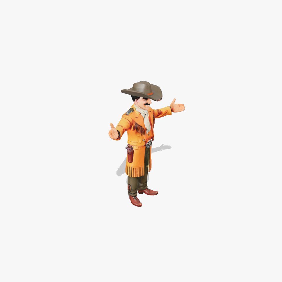 Cowboy Sheriff D Character Model Rigged and Animated viewer poster