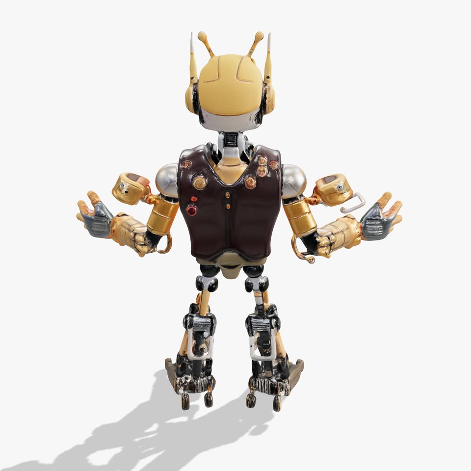 Steampunk Robot with Goggles  Rigged and Animated viewer poster