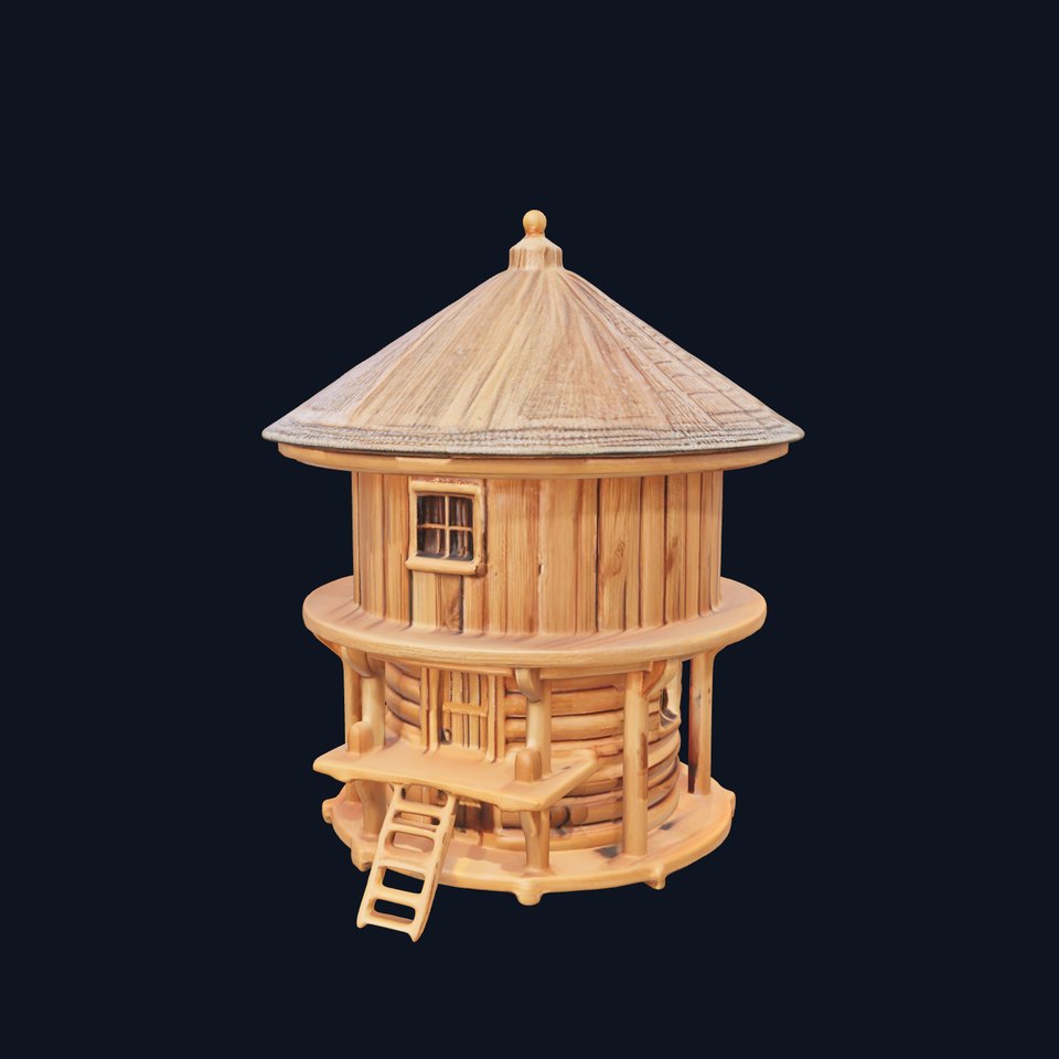 Round Wooden Cabin Model Pack viewer poster