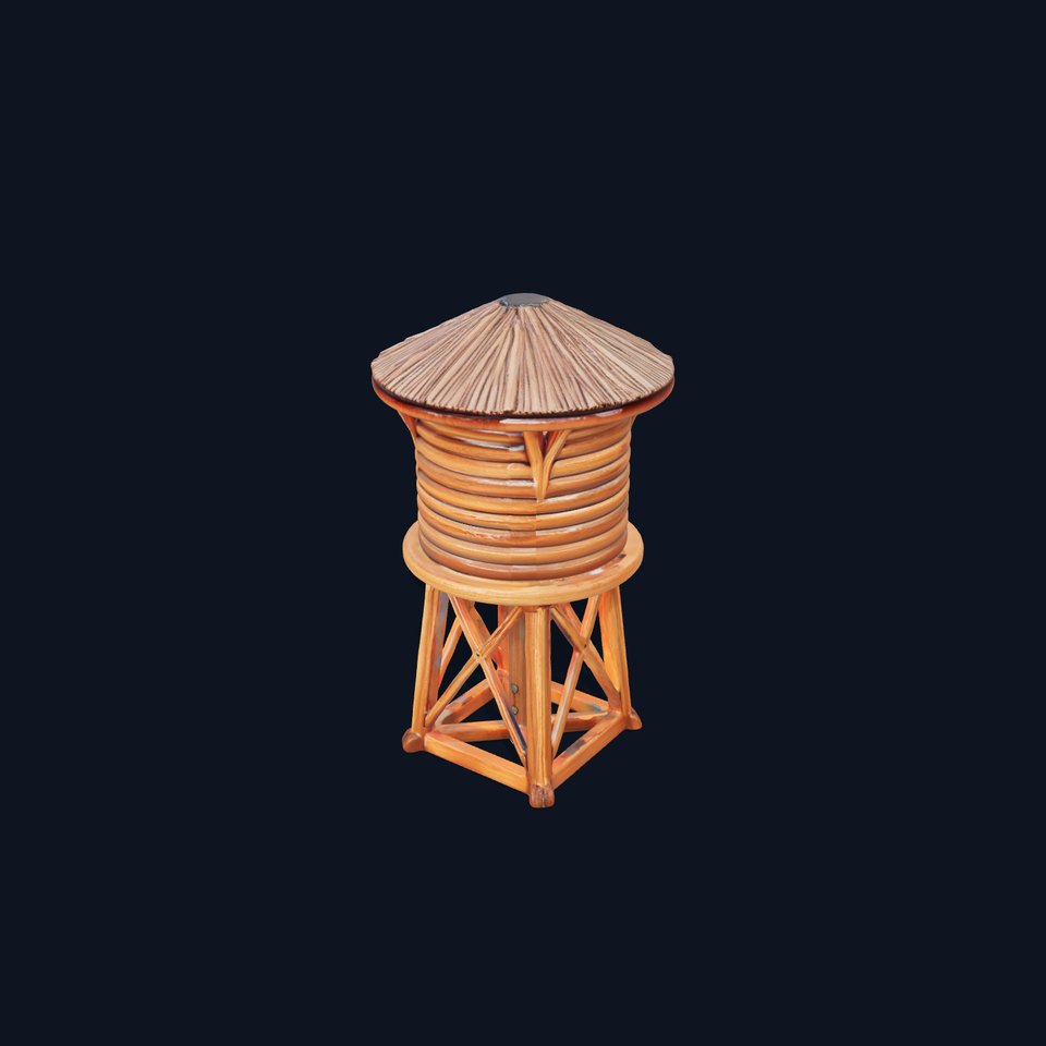 Wooden Water Tower Model Pack for Game and Environment Design viewer poster