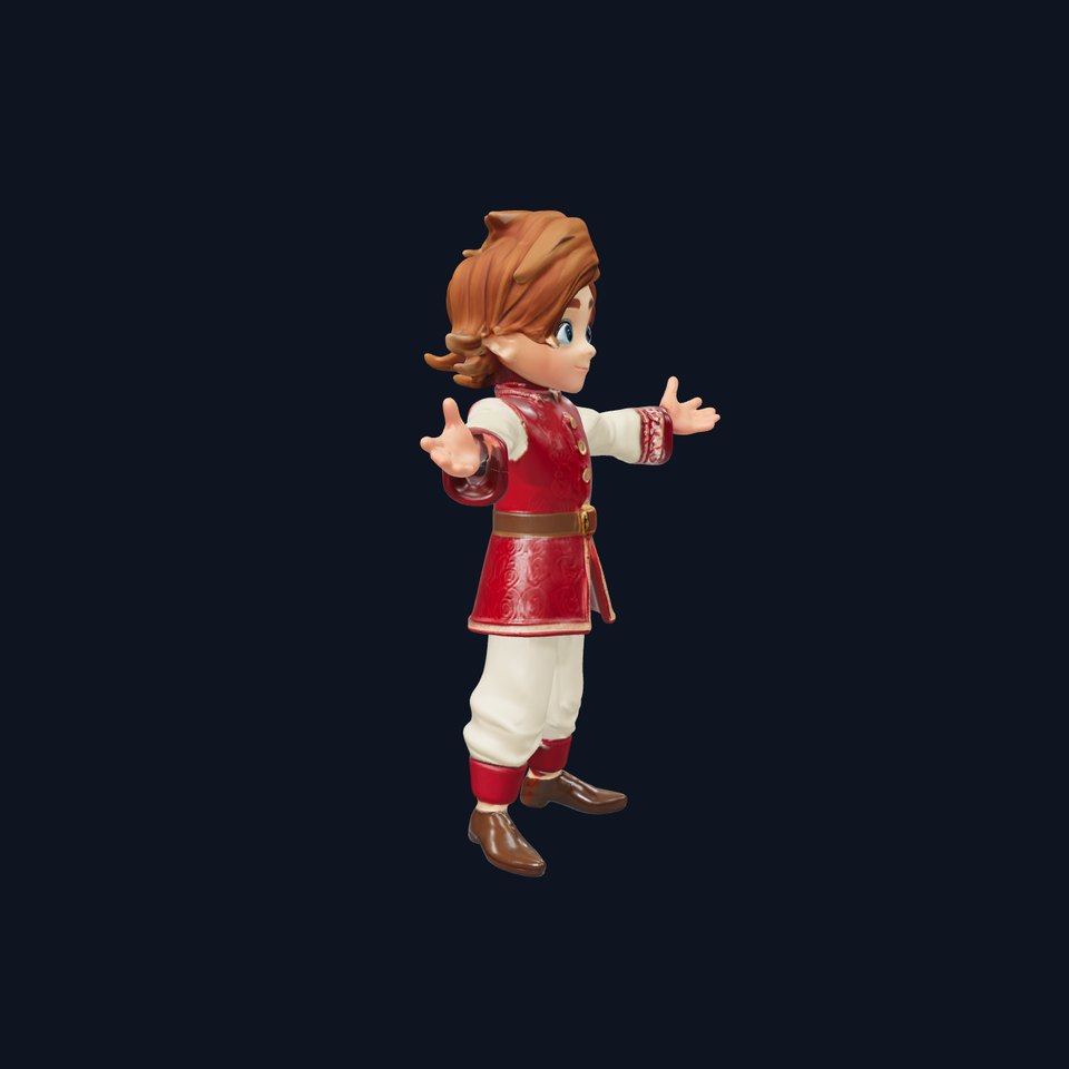 Charming Medieval Boy Character Model Rigged and Animated viewer poster