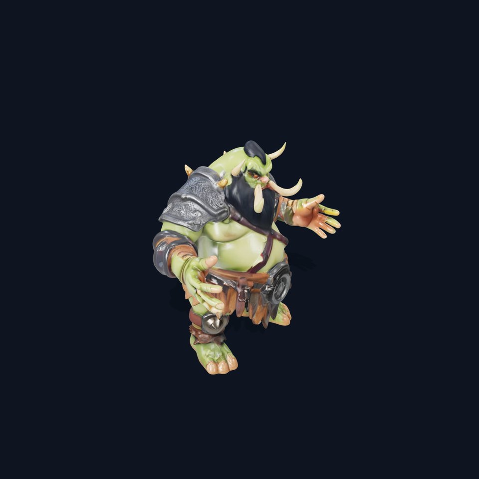 Orc Warrior Rigged and Animated D Character Model viewer poster