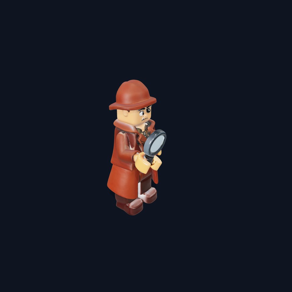 Detective Character Model Rigged and Animated viewer poster