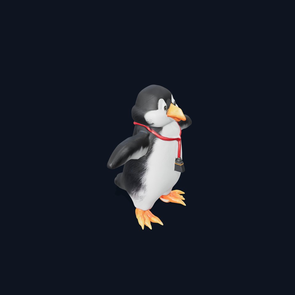 Animated Penguin Character Model Rigged and Animated viewer poster